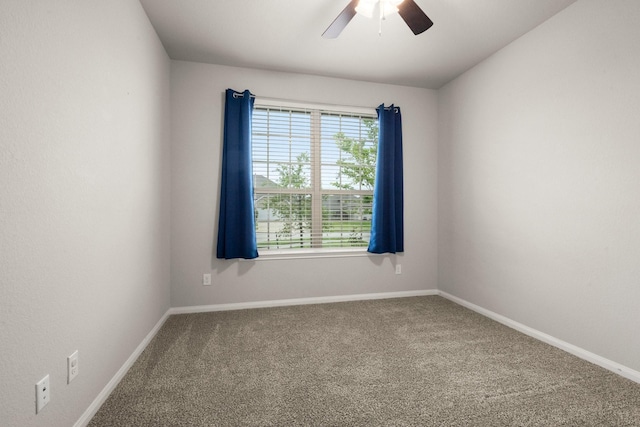 12627 Beddington Ct, Tomball, TX 77375 - unfurnished room with carpet flooring, a ceiling fan, and baseboards
