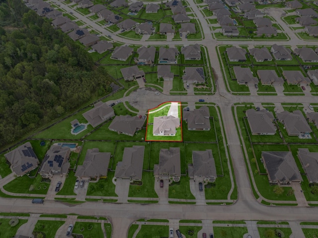 bird's eye view with a residential view