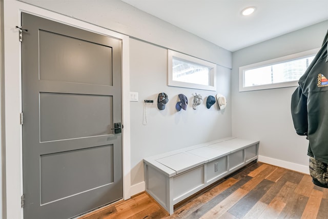 2415 Church St, Galveston, TX 77550 - mudroom with baseboards and wood finished floors