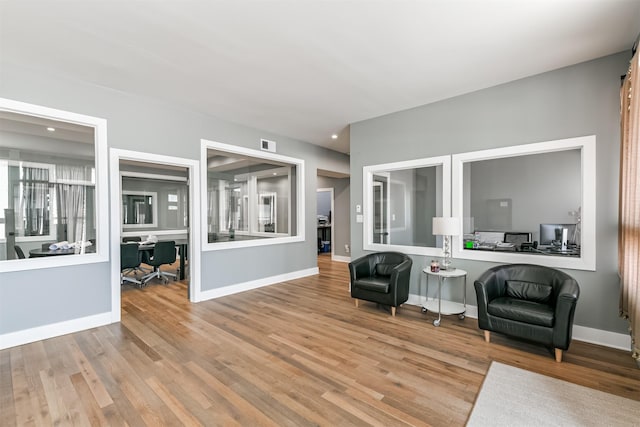 2415 Church St, Galveston, TX 77550 - sitting room featuring baseboards, visible vents, wood finished floors, and recessed lighting