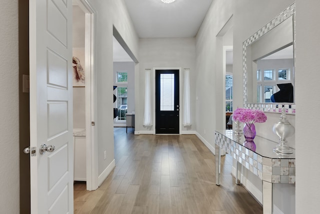 5119 Long Branch Bnd, Fulshear, TX 77441 - foyer entrance with wood finished floors and baseboards