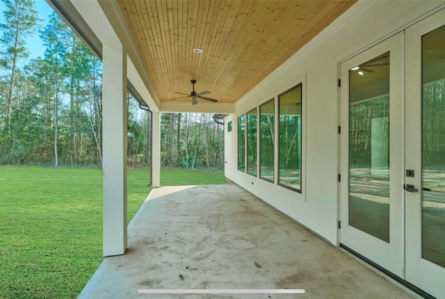 118 Ranger Rd, Huntsville, TX 77340 - view of patio featuring french doors and a ceiling fan