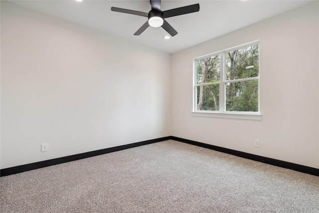 24717 Sligo St, Hempstead, TX 77445 - spare room with carpet flooring, a ceiling fan, baseboards, and recessed lighting