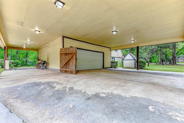 22814 Wren Ln, Tomball, TX 77377 - garage featuring a storage unit