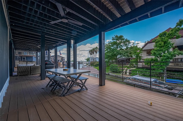 3734 Windswept Dr, Montgomery, TX 77356 - wooden terrace featuring a ceiling fan