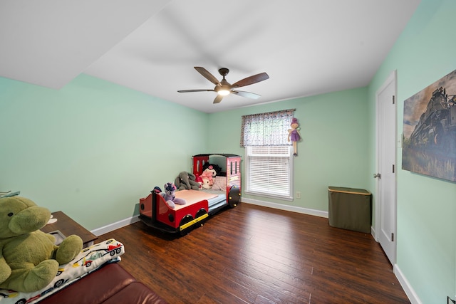 7575 Katy Fwy Unit 4, Houston, TX 77024 - bedroom featuring baseboards, wood finished floors, and ceiling fan
