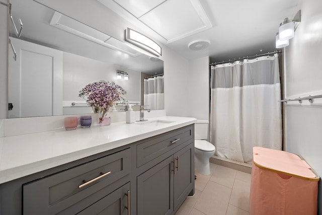 7575 Katy Fwy Unit 4, Houston, TX 77024 - bathroom with toilet, tile patterned flooring, vanity, and a shower with curtain