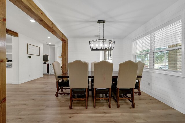 4730 Pitts Rd, Katy, TX 77493 - dining room featuring a chandelier, light wood-style floors, and recessed lighting