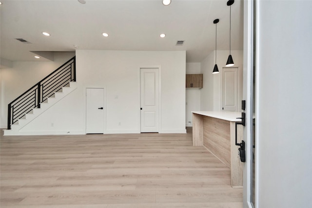4601 White Rock St, Houston, TX 77051 - interior space featuring light wood-style floors, visible vents, and recessed lighting