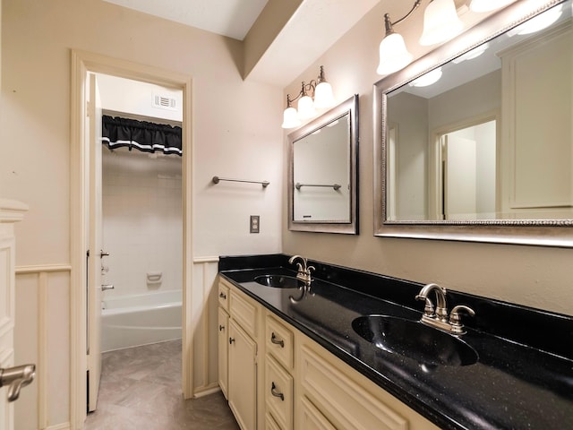 16707 Rugby Ct, Spring, TX 77379 - full bath featuring double vanity and  shower combination