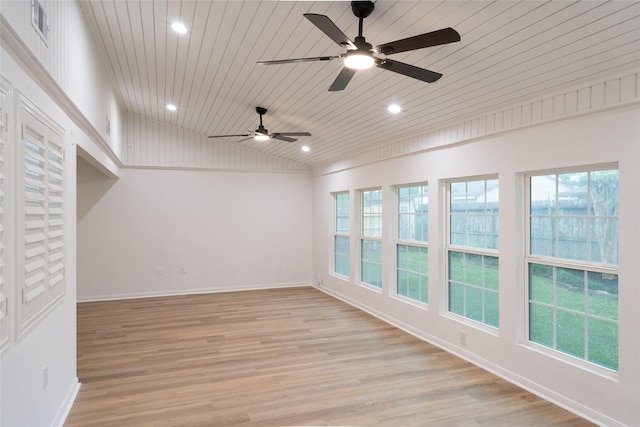 18007 Ravenfield Dr, Houston, TX 77084 - interior space with light wood-type flooring, recessed lighting, wooden ceiling, visible vents, and ceiling fan