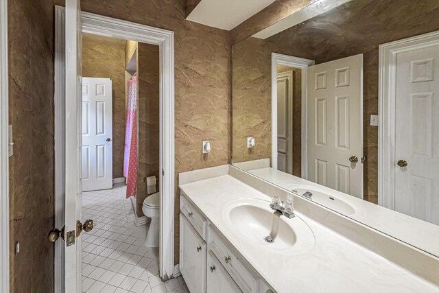 2926 Deer Creek Dr, Sugar Land, TX 77478 - full bath with tile patterned flooring, toilet, and vanity