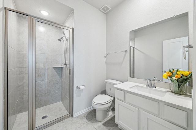 15039 Eves Necklace Ct, Cypress, TX 77433 - full bathroom featuring toilet, baseboards, visible vents, a shower stall, and vanity