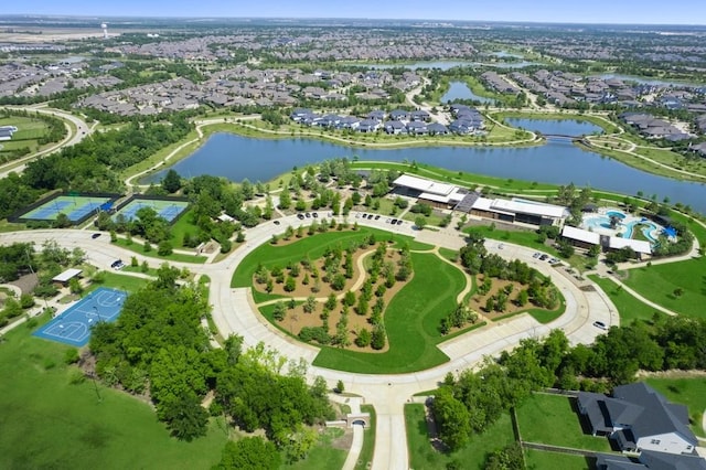 15039 Eves Necklace Ct, Cypress, TX 77433 - bird's eye view featuring a water view and a residential view