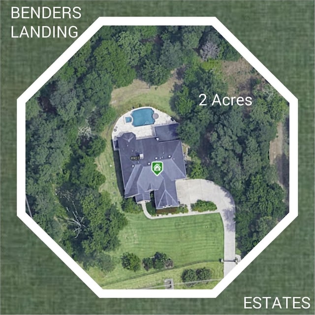 4911 Ontonagon Way, Spring, TX 77386 - aerial view of property and surrounding area featuring property parcel outlined