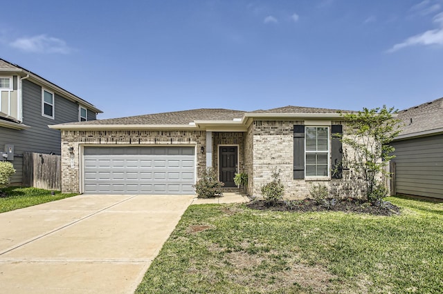 25617 Microstar Way, Montgomery, TX 77316 - view of front of house with brick siding, a garage, driveway, and a shingled roof