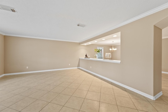 1231 Kings Creek Trl, Missouri City, TX 77459 - empty room featuring baseboards, ornamental molding, and visible vents