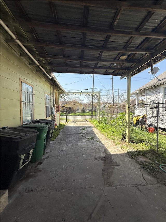 exterior space featuring fence