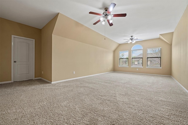 11812 Sea Shadow Bnd, Pearland, TX 77584 - carpeted spare room featuring ceiling fan and vaulted ceiling