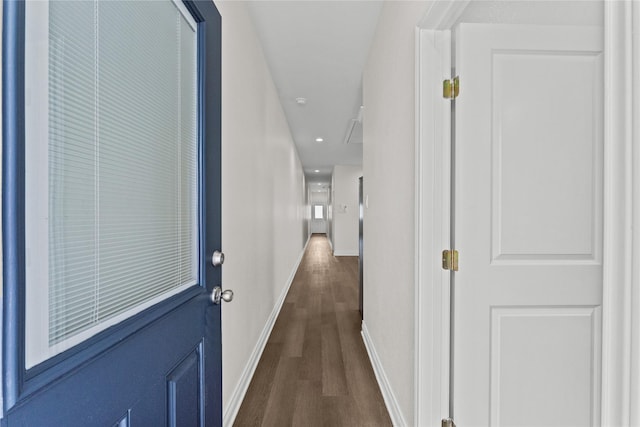 3513 Ursuline St, Galveston, TX 77550 - hall featuring baseboards and dark wood finished floors