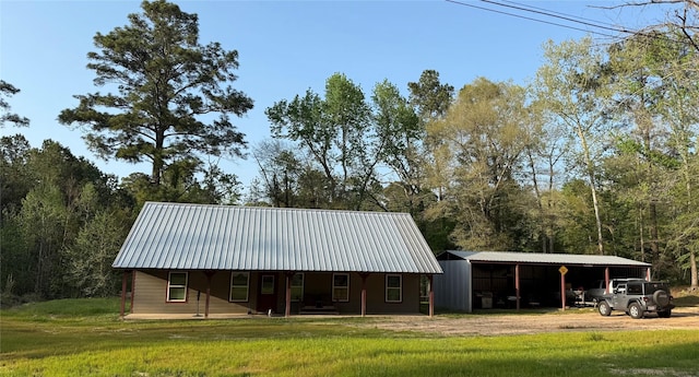 exterior space with a view of trees