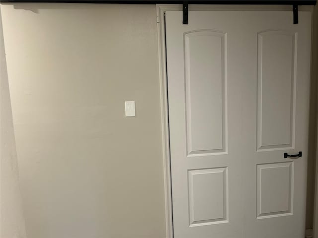 room details with a barn door