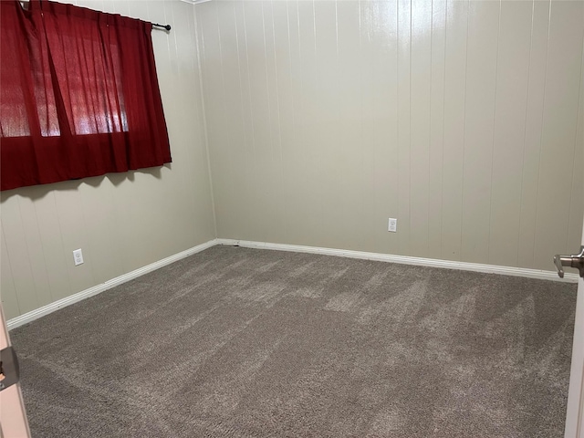 spare room with baseboards and carpet flooring
