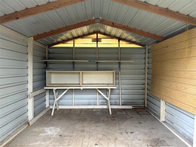 interior space with a garage