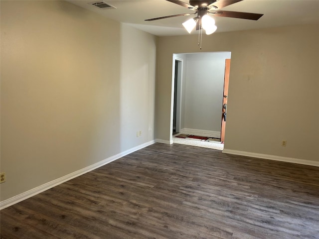 6018 Rena St, Houston, TX 77092 - spare room featuring a ceiling fan and dark wood-type flooring