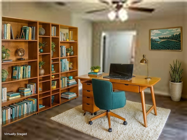 6018 Rena St, Houston, TX 77092 - home office featuring ceiling fan