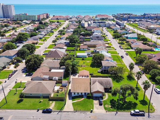 8007 Beluche Dr, Galveston, TX 77551 - birds eye view of property with a residential view and a water view