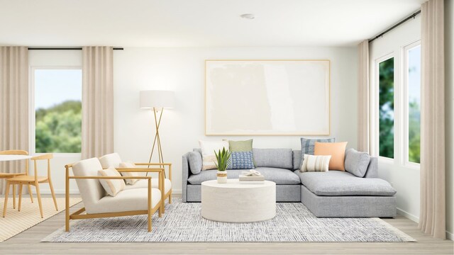 12511 Lady Slipper Rd, Houston, TX 77038 - living room featuring baseboards and wood finished floors