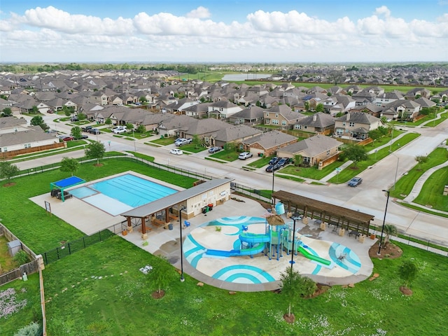 aerial view featuring a residential view