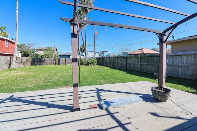view of patio / terrace featuring a fenced backyard and a pergola