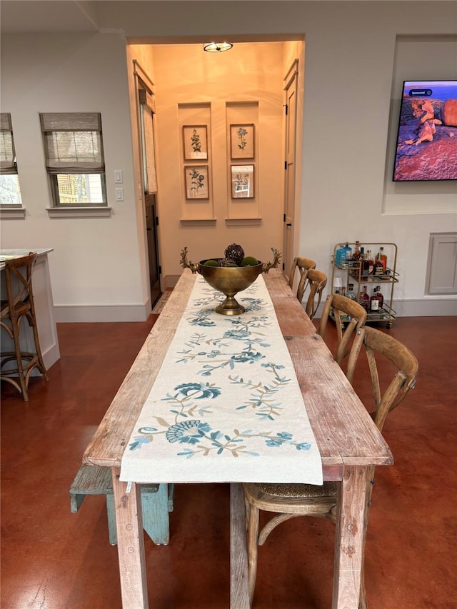 dining area with baseboards
