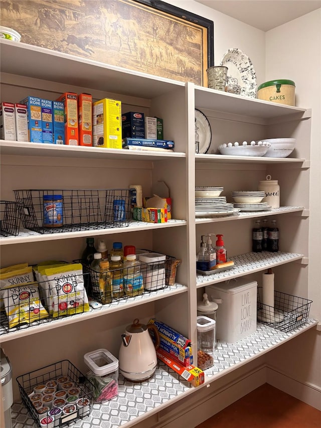 view of storage area