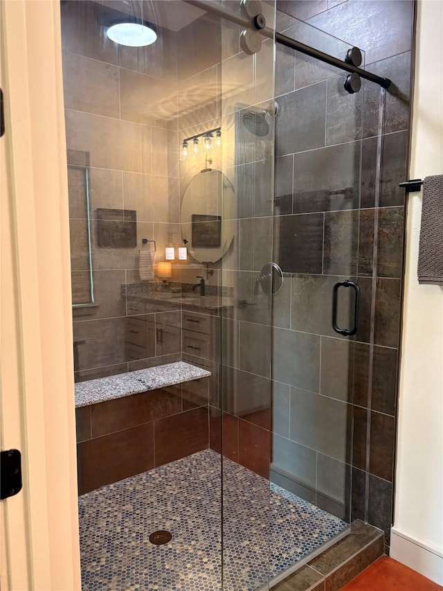 full bathroom with a stall shower