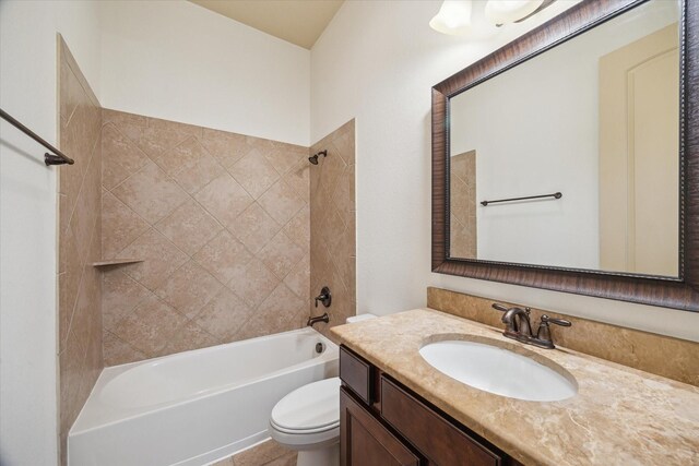 27 Tioga Pl, The Woodlands, TX 77375 - bathroom featuring toilet, vanity, and shower / bath combination