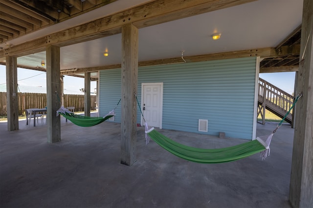 4206 Seabird Dr, Galveston, TX 77554 - view of patio / terrace with stairs