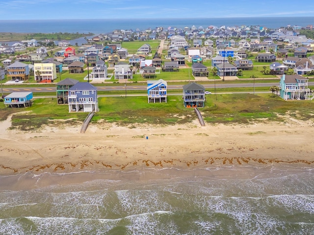 22915 Gulf Dr, Galveston, TX 77554 - bird's eye view featuring a residential view and a water view