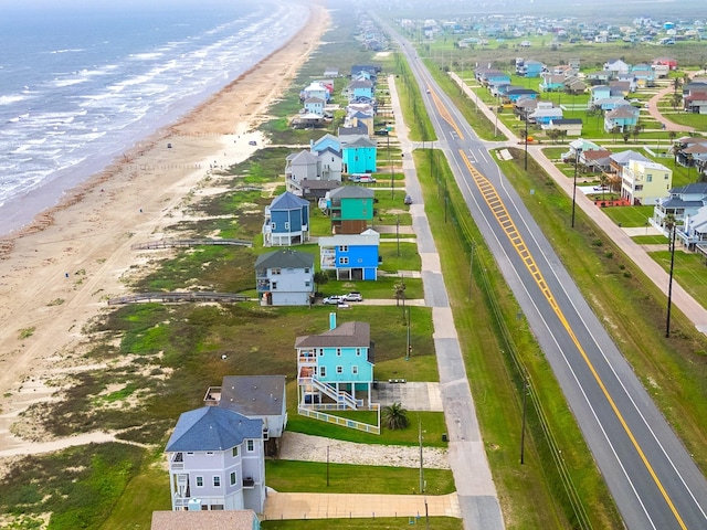 22915 Gulf Dr, Galveston, TX 77554 - bird's eye view with a beach view, a residential view, and a water view