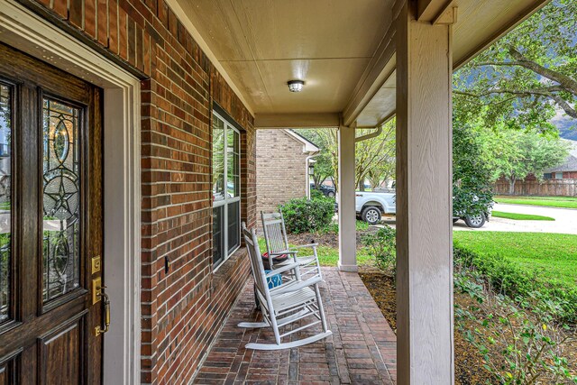 view of patio with covered porch