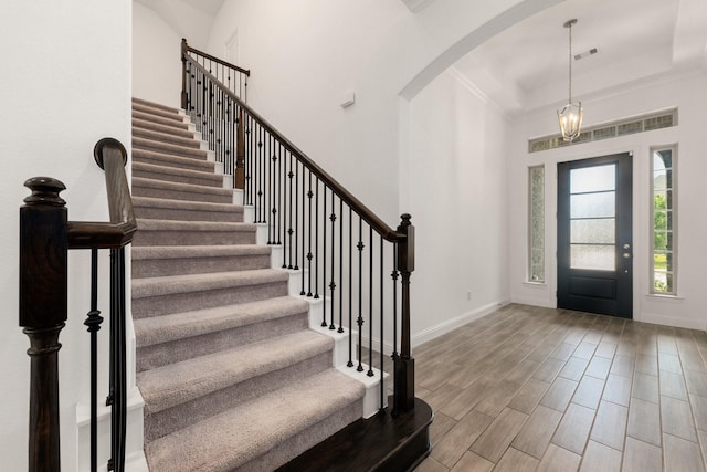 6518 Fairway Glen Ln, Katy, TX 77493 - entrance foyer with baseboards, stairway, and visible vents