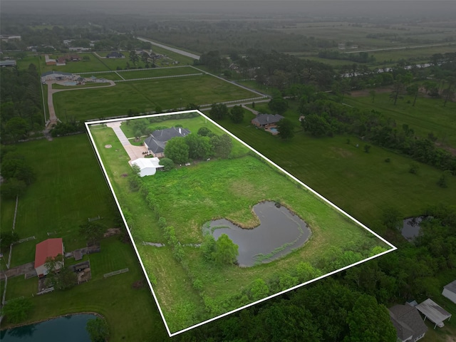 aerial view with a rural view