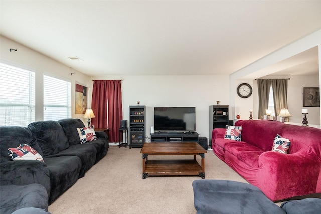 22110 Orchard Dale Dr, Spring, TX 77389 - living room featuring light carpet and visible vents