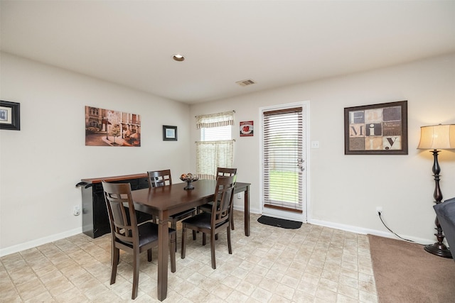 22110 Orchard Dale Dr, Spring, TX 77389 - dining space with recessed lighting, visible vents, and baseboards