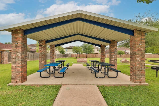 22110 Orchard Dale Dr, Spring, TX 77389 - view of community with a gazebo, a patio area, fence, and a lawn