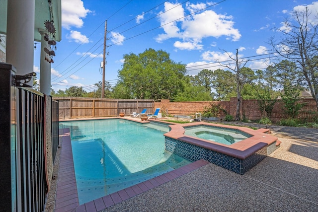 5206 Summer Snow Dr, Houston, TX 77041 - view of swimming pool with a fenced backyard and a pool with connected hot tub