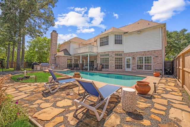 5206 Summer Snow Dr, Houston, TX 77041 - view of swimming pool featuring a patio and a fenced backyard