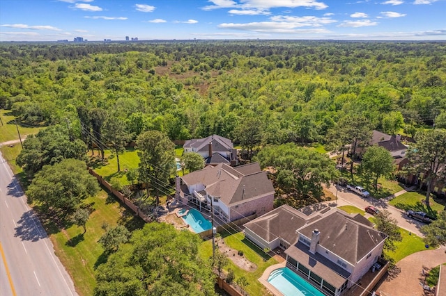5206 Summer Snow Dr, Houston, TX 77041 - bird's eye view of a forest and a pool